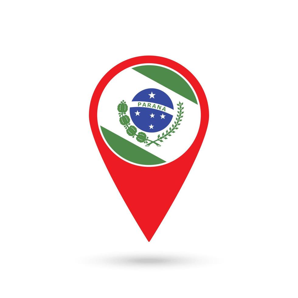 Map pointer with state Parana. Vector illustration.