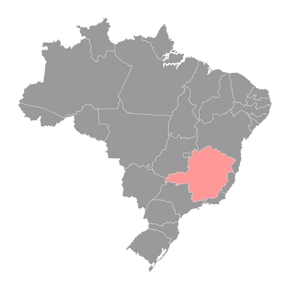 Minas Gerais Map, state of Brazil. Vector Illustration.