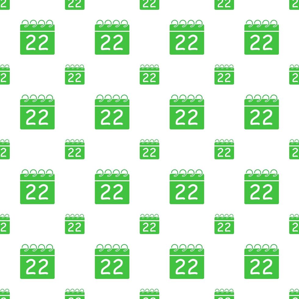 Earth Day 22 April. Earth Day date in the calendar pattern. vector