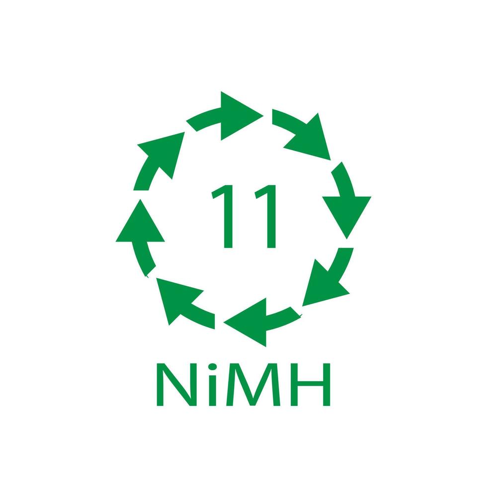 Battery recycling symbol 11 NiMH. Vector illustration