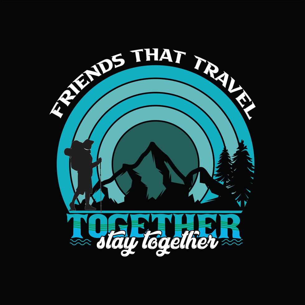 Hiking T-shirt Design vector