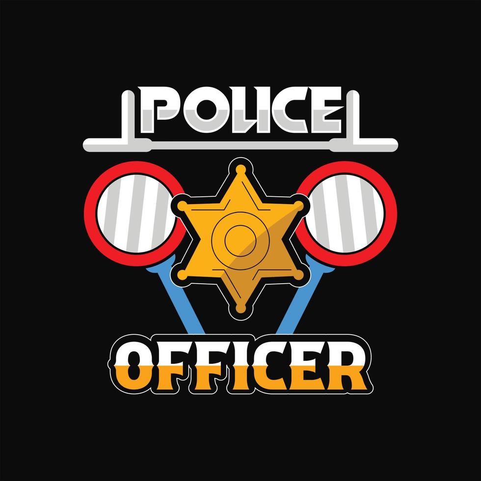 policía camiseta diseño vector