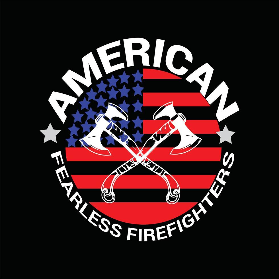 Firefighter T-shirt Design vector