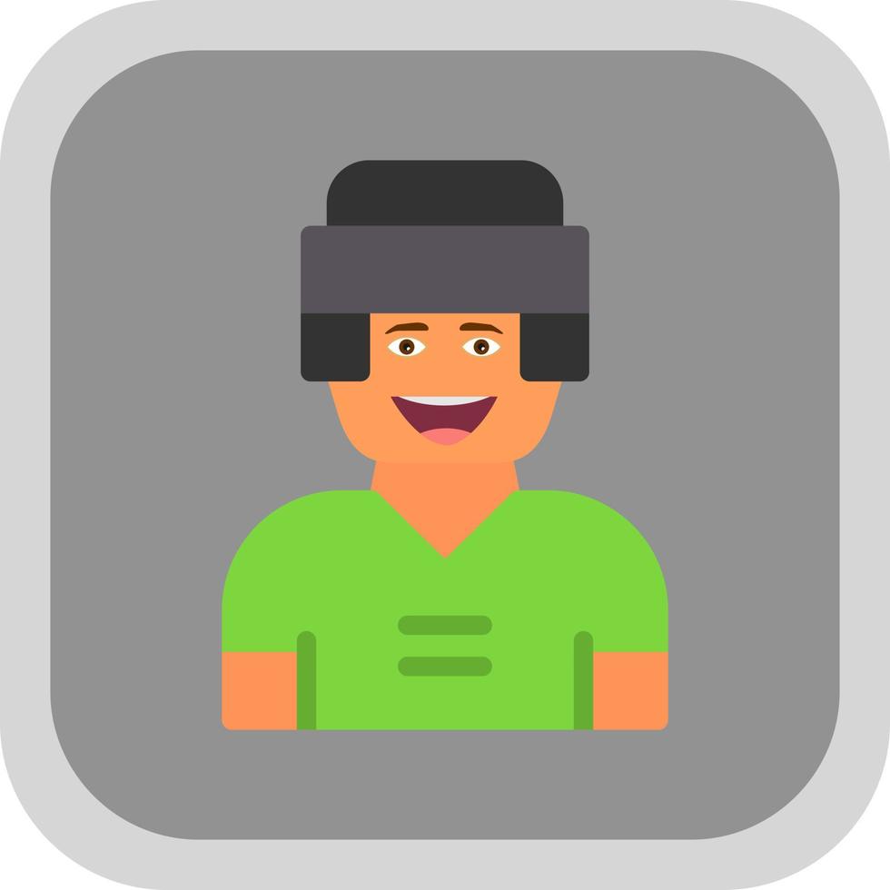 Hockey Player Man Vector Icon Design