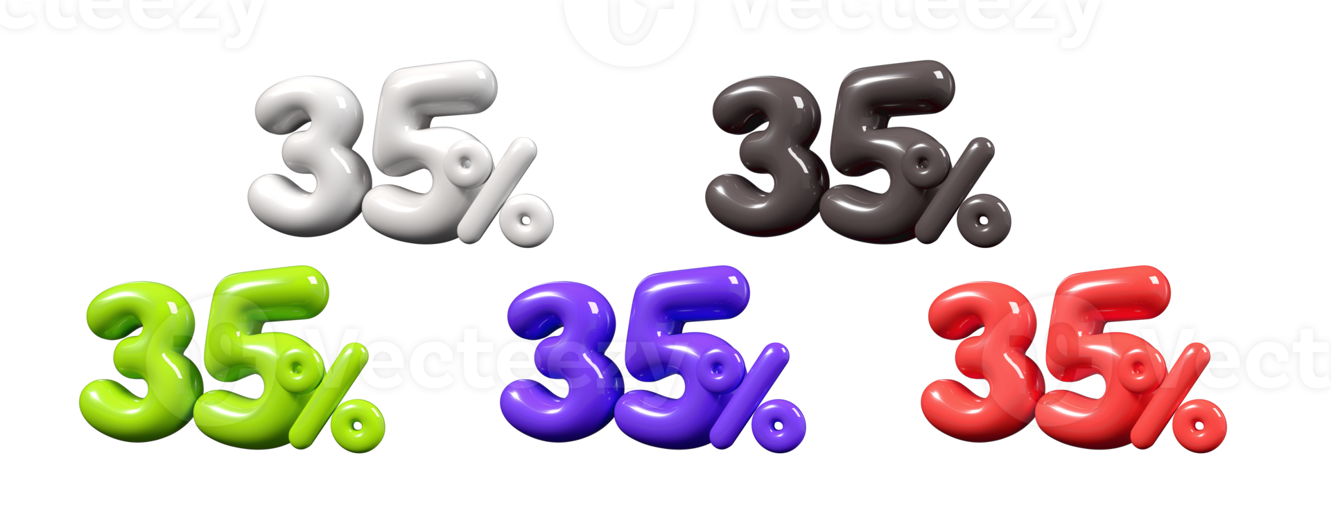 Discount bundle tag sale Trendy 3D number 35 percent element for promoting sales, clearing inventory, and boosting revenue png