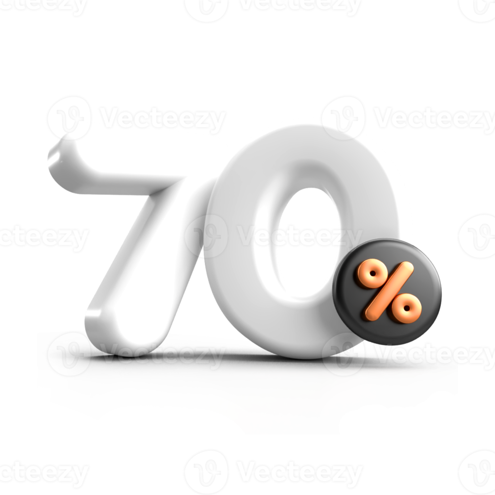 3d framställa 70 procentsats försäljning rabatt vit Färg transparent för affär png
