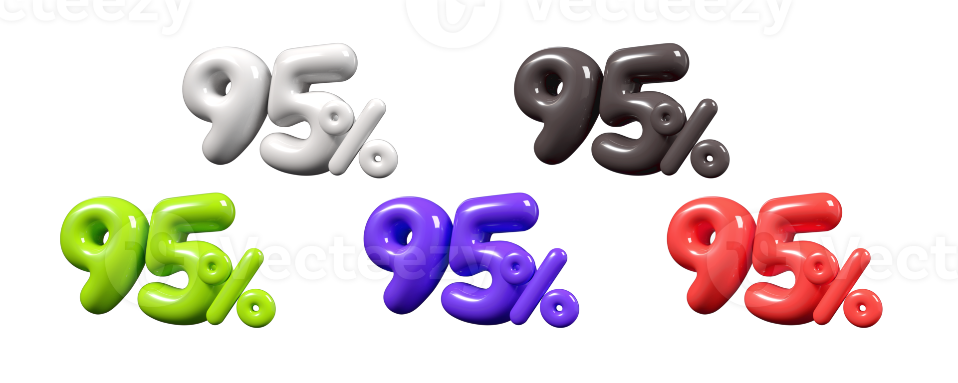 Discount bundle tag sale Trendy 3D number 95 percent element for promoting sales, clearing inventory, and boosting revenue png