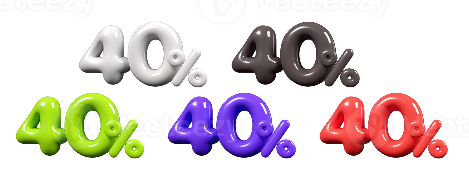 Discount bundle tag sale Trendy 3D number 40 percent element for promoting sales, clearing inventory, and boosting revenue png