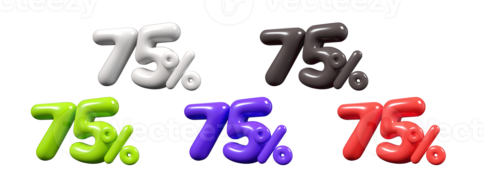 Discount bundle tag sale Trendy 3D number 75 percent element for promoting sales, clearing inventory, and boosting revenue png