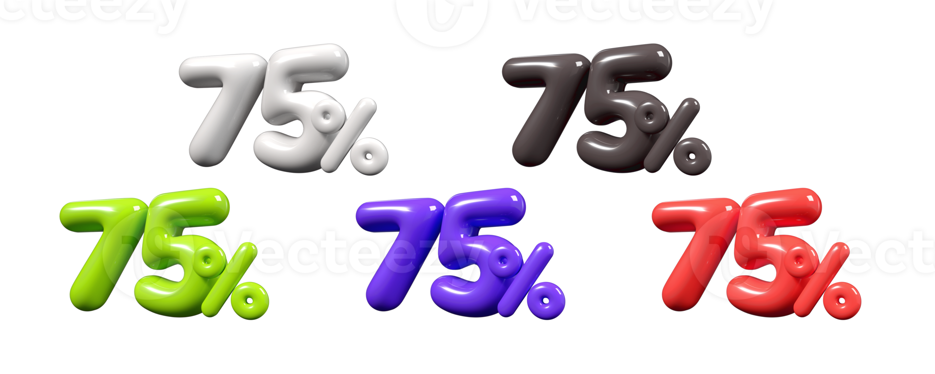 rabatt bunt märka försäljning trendig 3d siffra 75 procent element för främja försäljning, clearing lager, och öka inkomst png