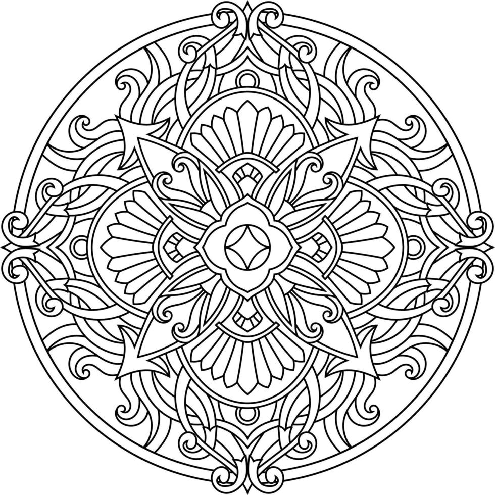 mandala para colorear para adultos vector