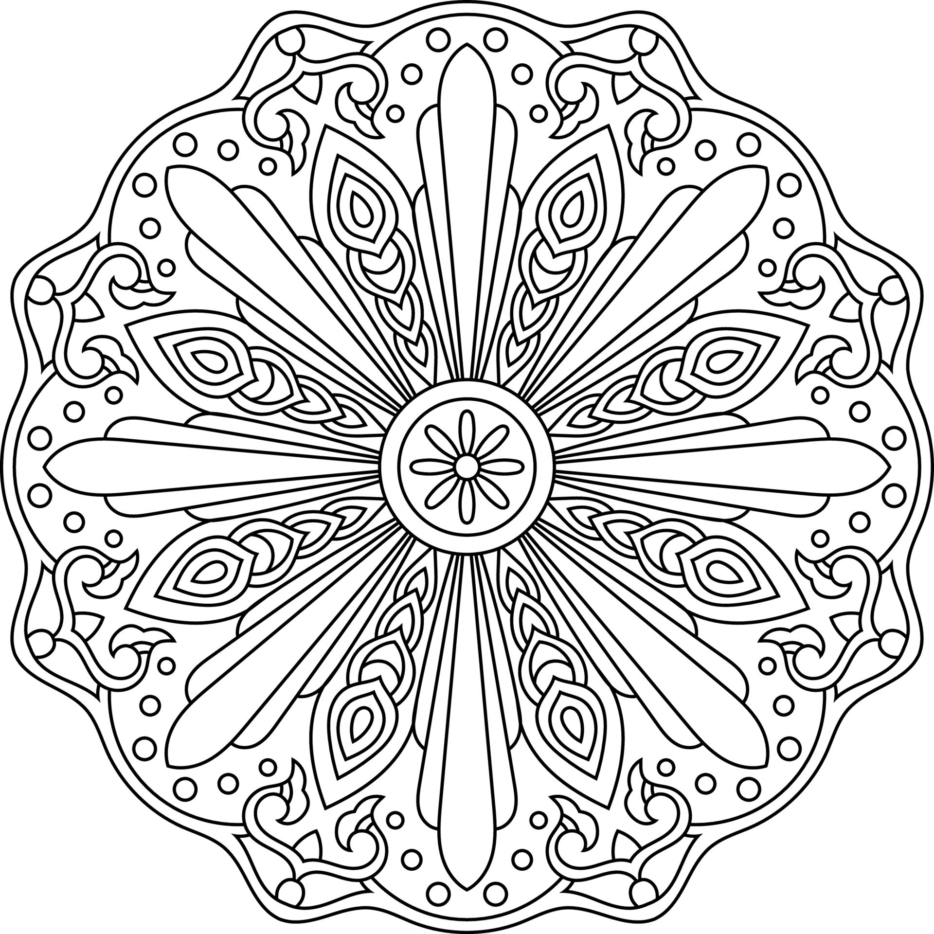Creative mandala vector line art - Creative Mandala Line Art Coloring Page Book For Adults Vector 