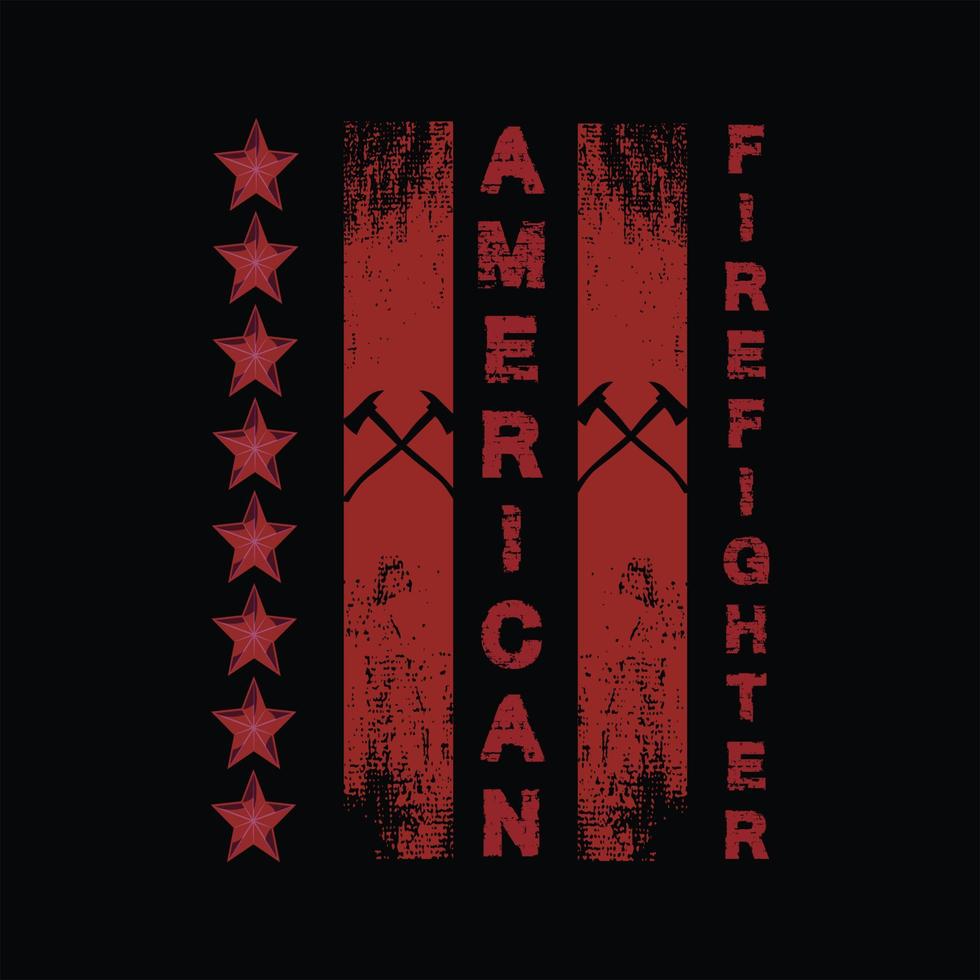 Firefighter T-shirt Design vector