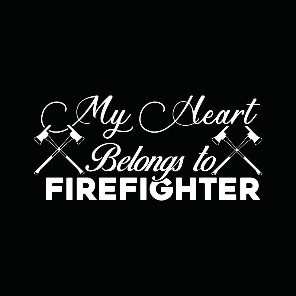 Firefighter T-shirt Design vector