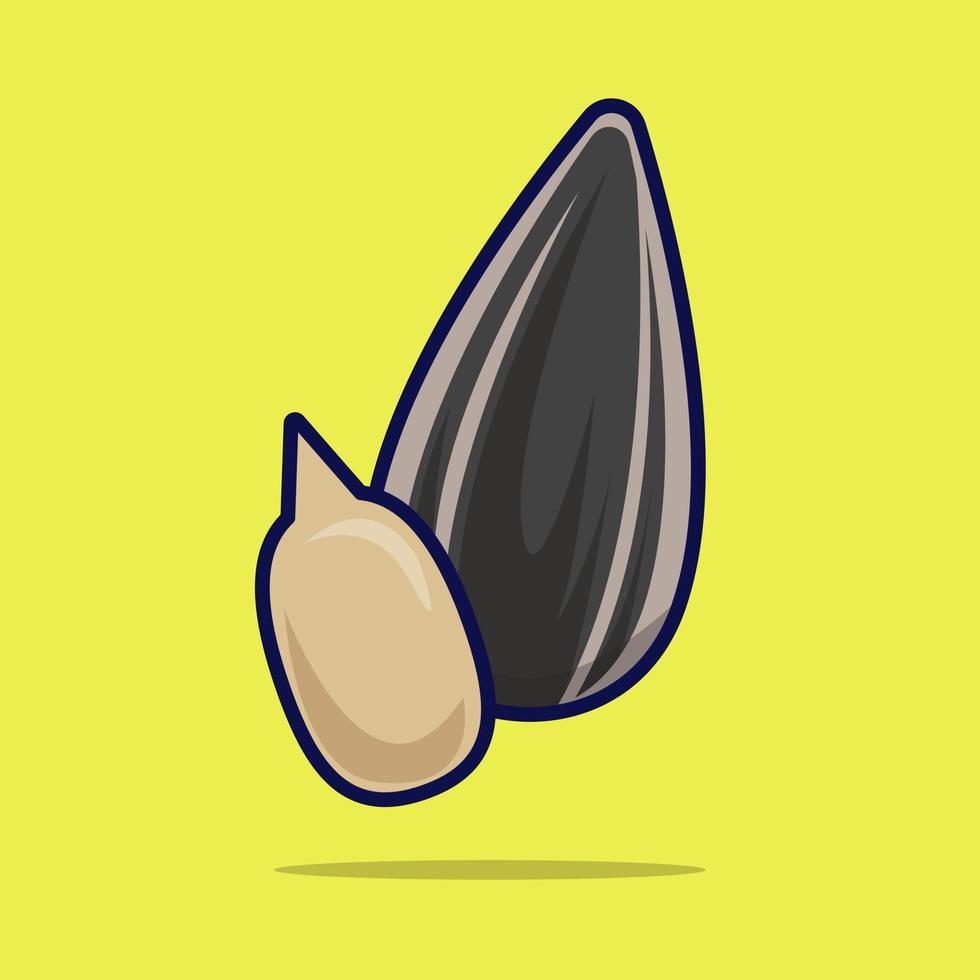 Sunflower seed vector icon illustration. Nuts icon concept isolated. Flat design