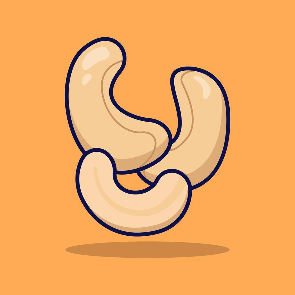 Cashew nut vector icon illustration. Nut icon concept isolated. Flat design