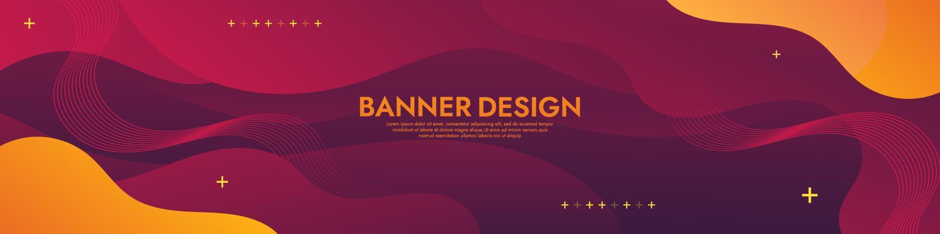 Abstract Gradient red liquid Wave Banner Template vector