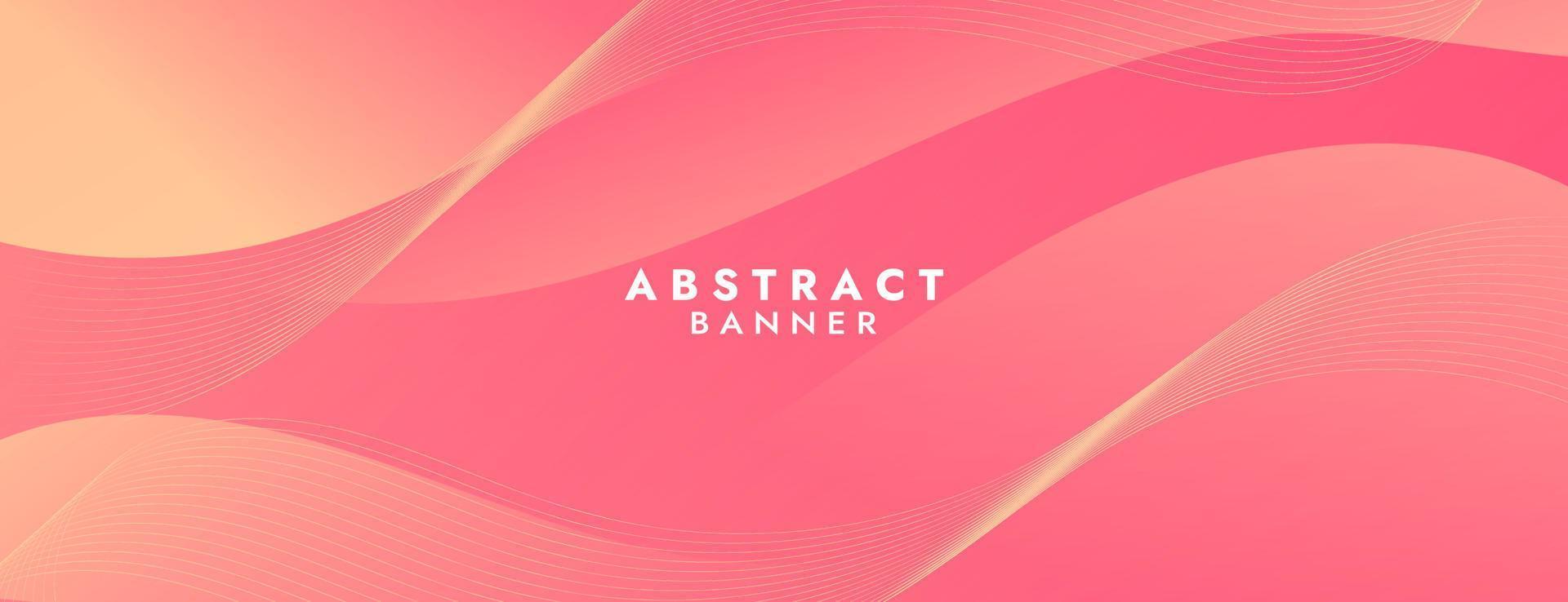 Abstract Gradient pink and orange liquid Wave Banner Template vector