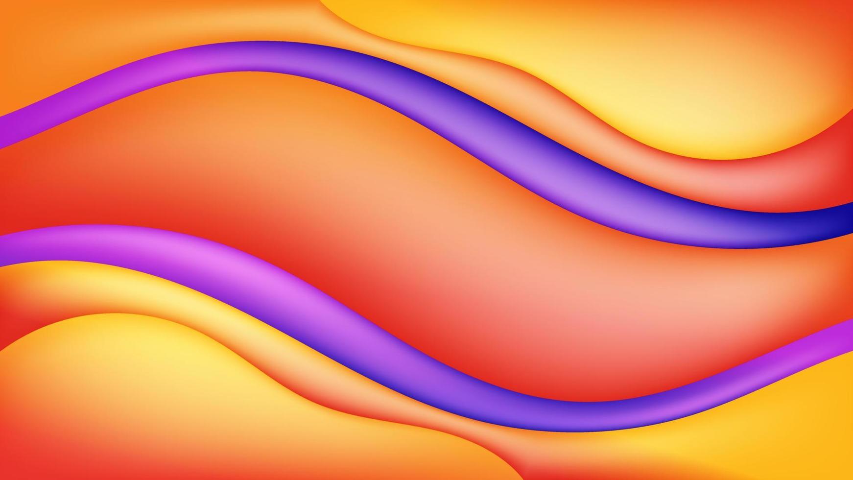 Abstract Colorful Gradient orange purple liquid Wave Background vector