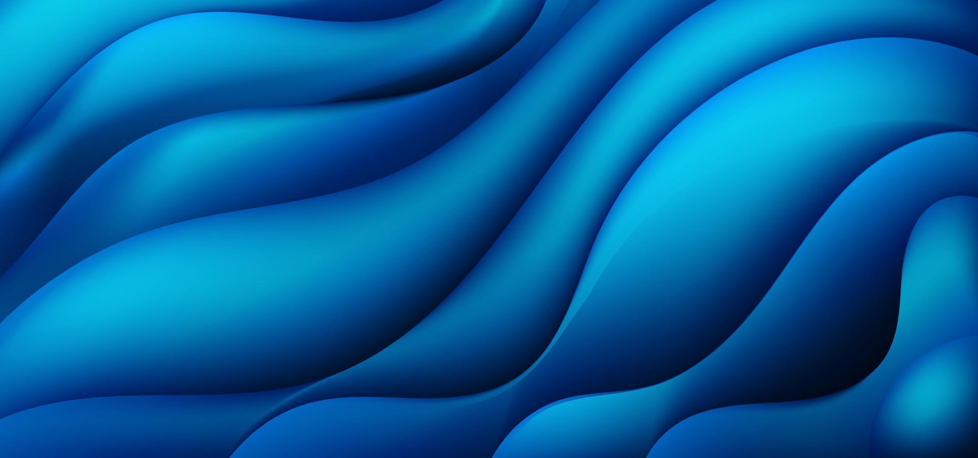 Abstract Gradient blue liquid Wave Background vector