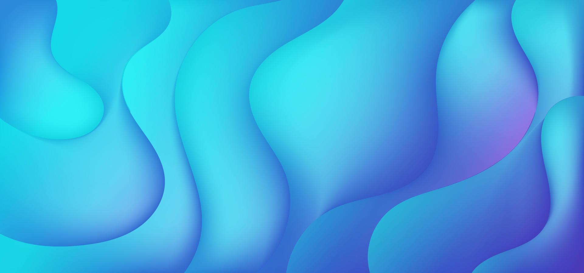 Abstract Gradient blue liquid Wave Background vector