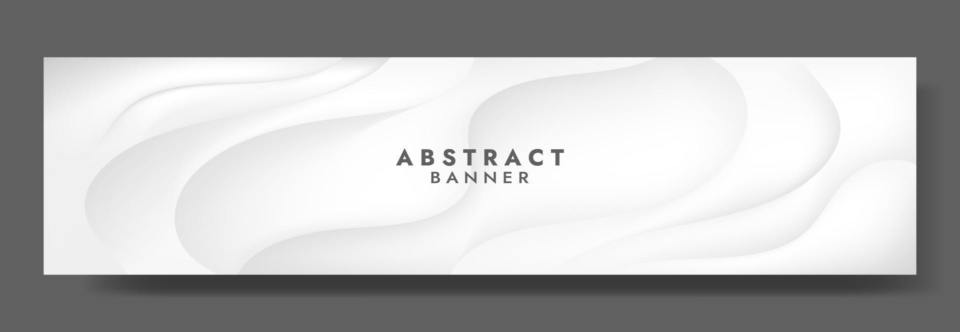 Abstract Gradient white and grey liquid Wave Banner Template vector