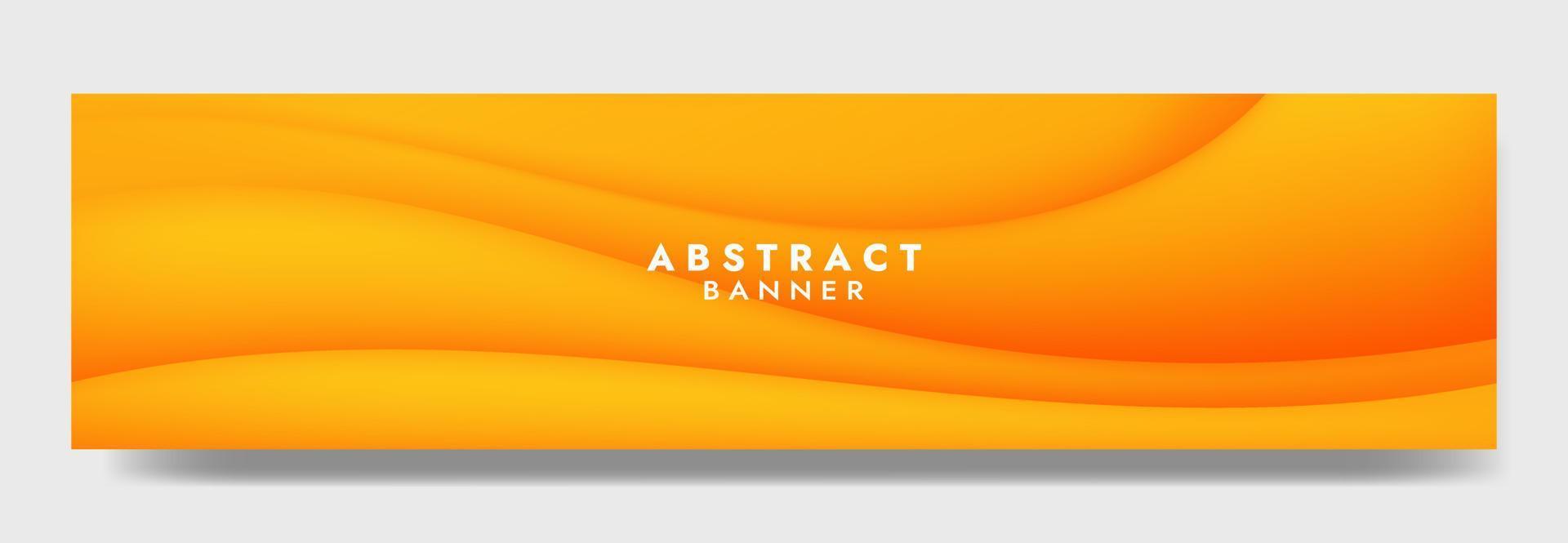 Abstract Gradient Orange and yellow liquid Wave Banner Template vector