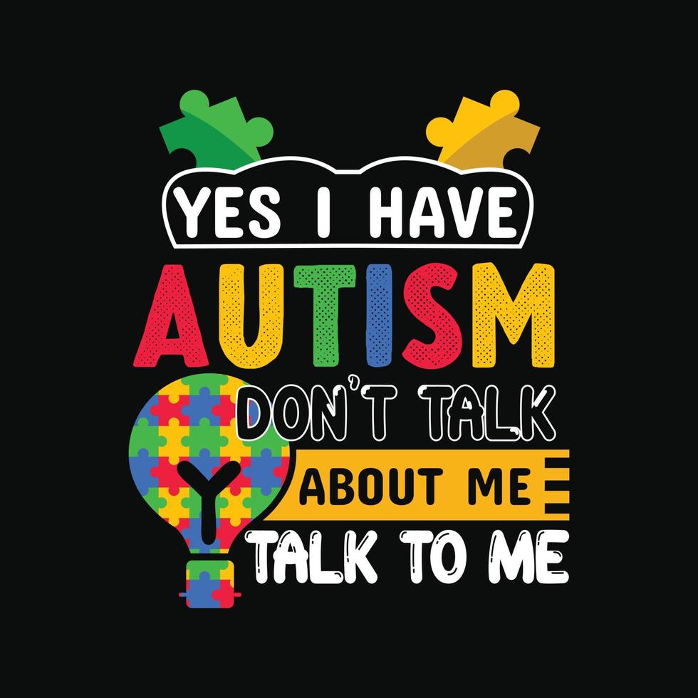 diseño de camiseta de autismo vector