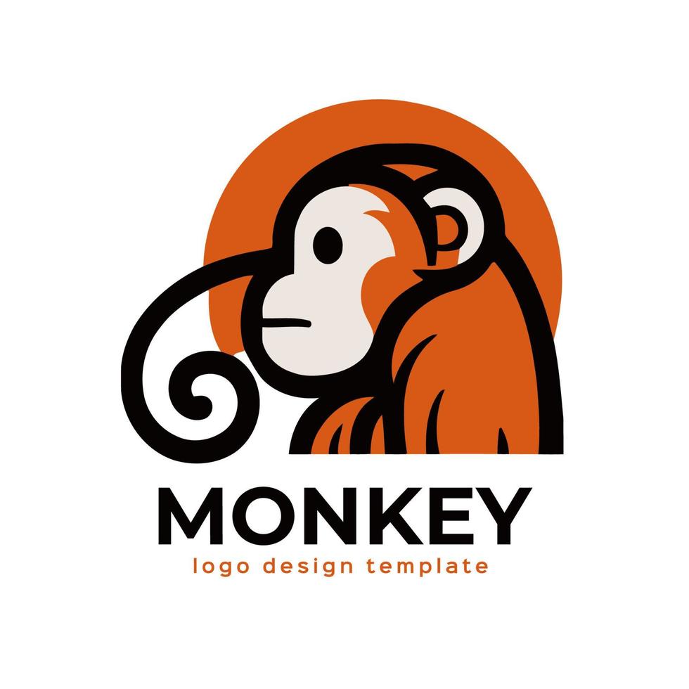 Monkey logo template vector icon illustration design. Vector monkey