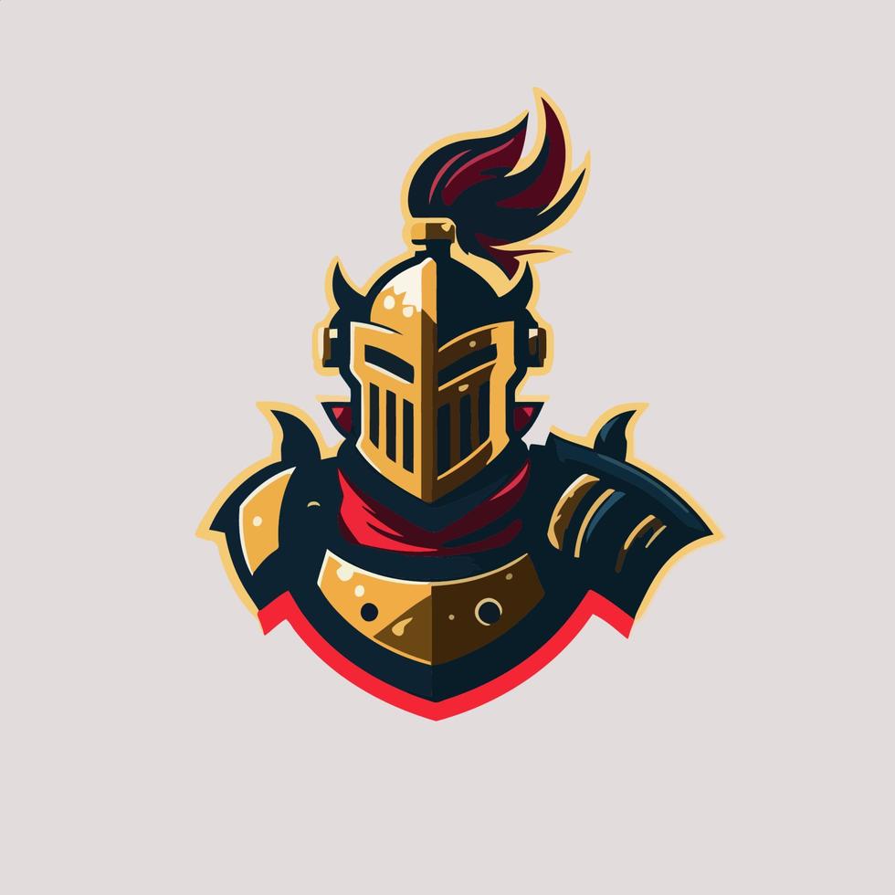 Spartan helmet logo. Vector illustration of a medieval knight head.