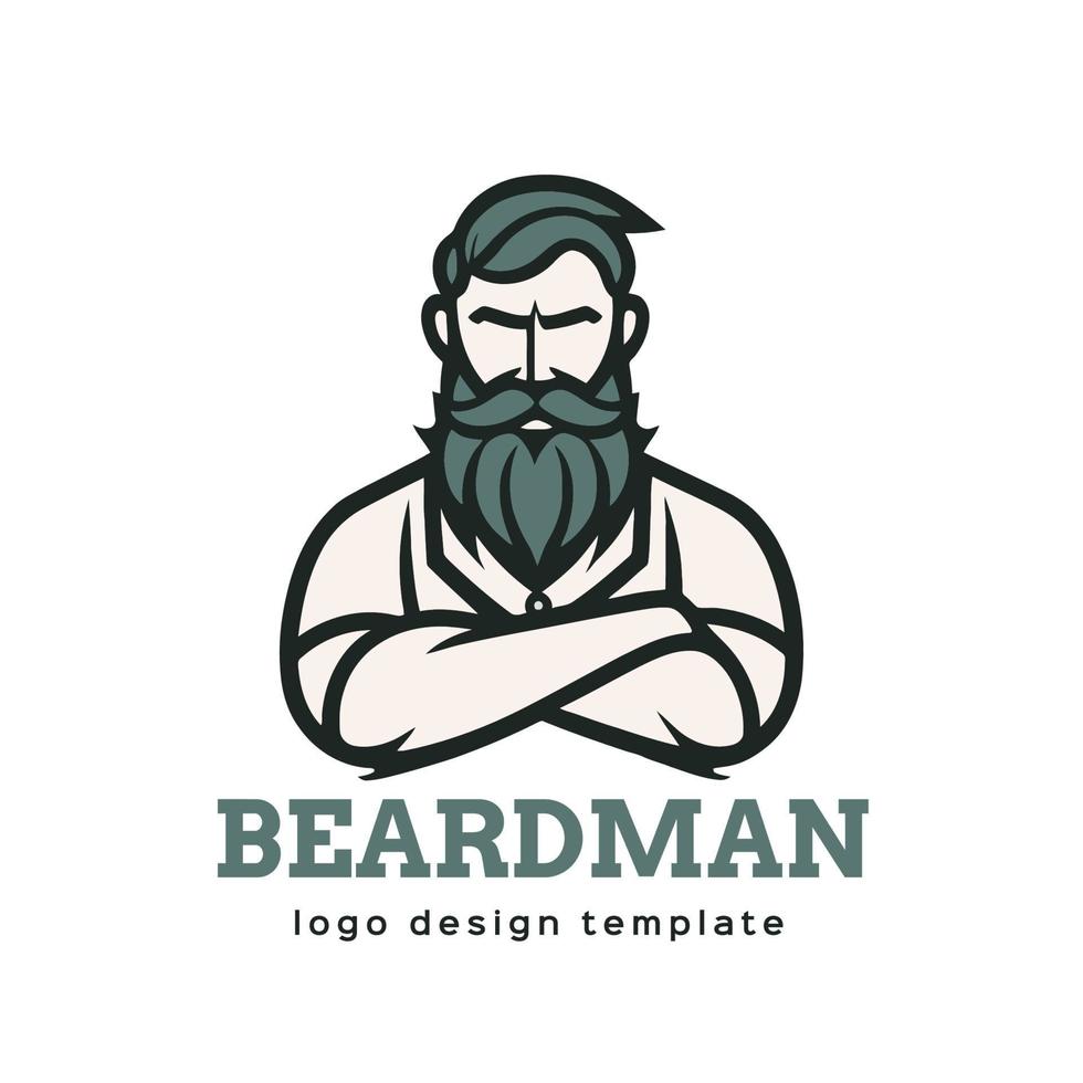 Beard man logo template vector icon illustration design isolated on white background