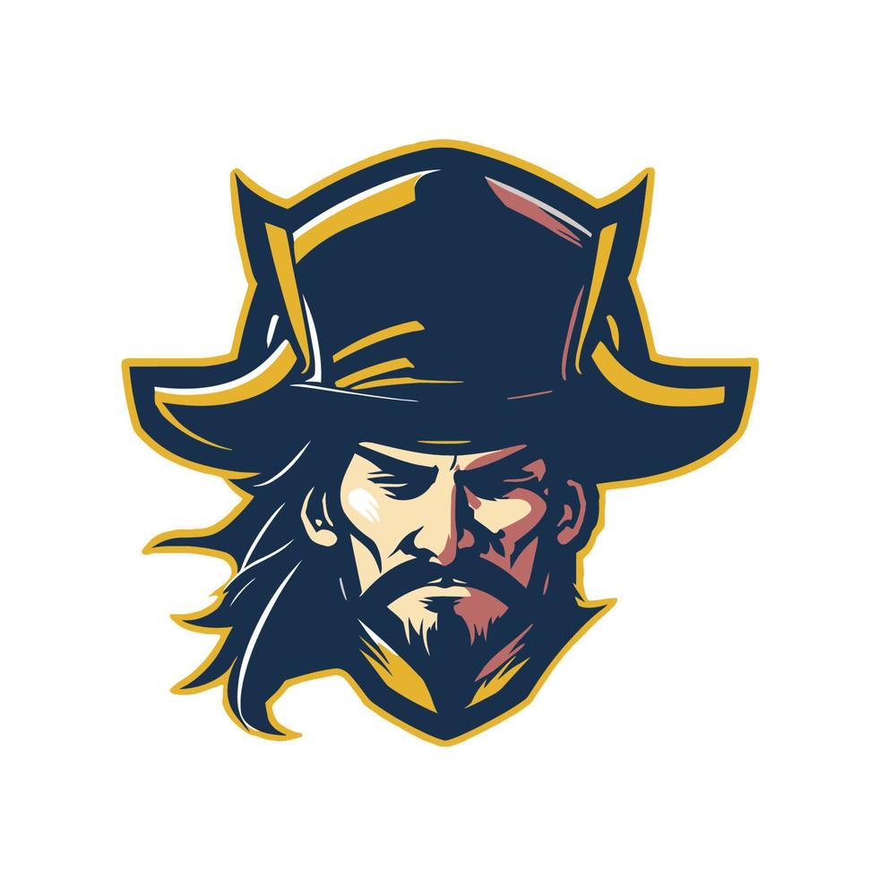Illustration of a pirate head viewed from front set inside circle on isolated white background. vector