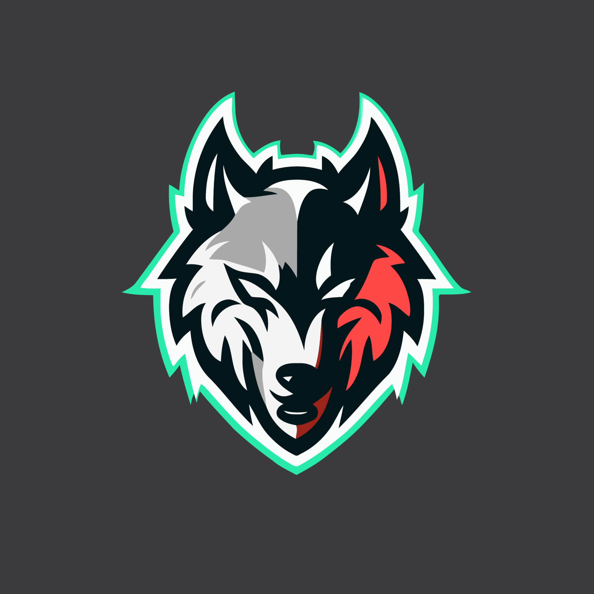 Wolf head mascot logo template vector icon illustration design for ...