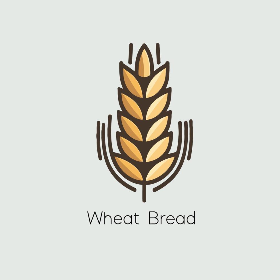 Wheat logo icon. Ears of wheat isolated on grey background vector