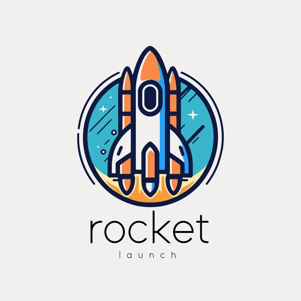 astronave cohete lanzamiento logo diseño. vector ilustración de un cohete icono en gris antecedentes.