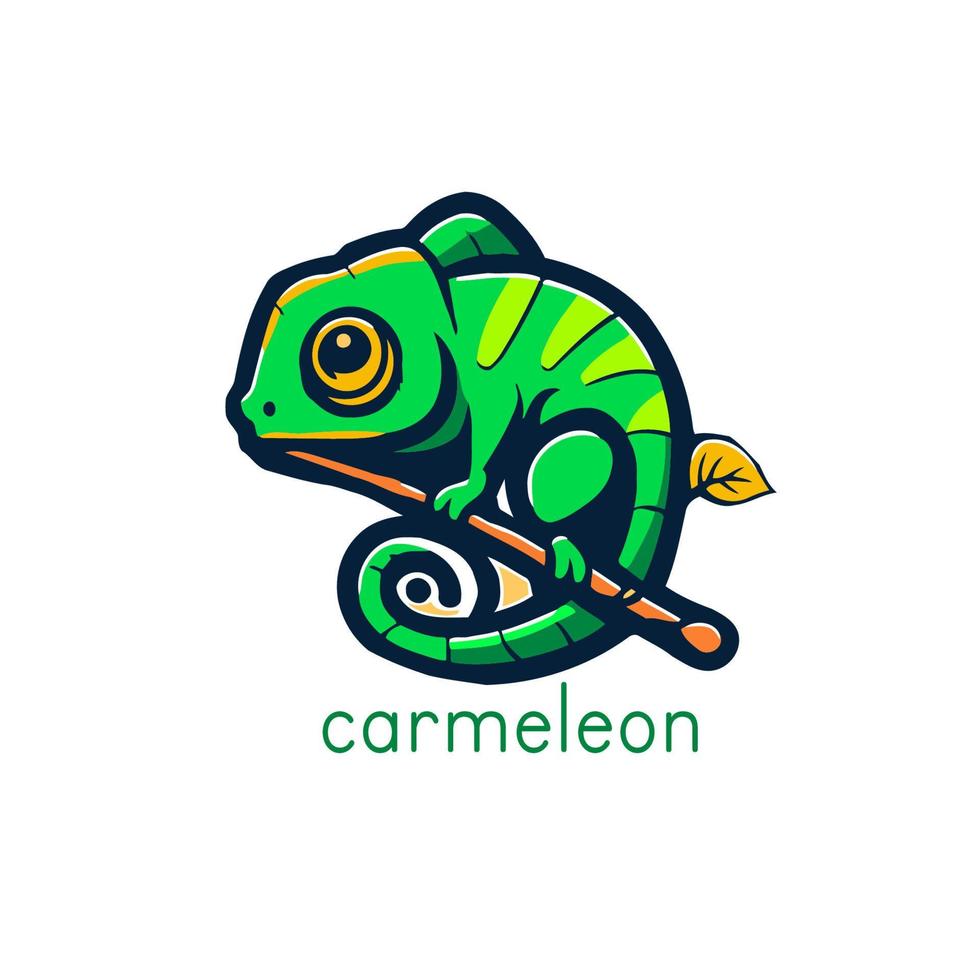 Chameleon logo template. Vector illustration of chameleon.