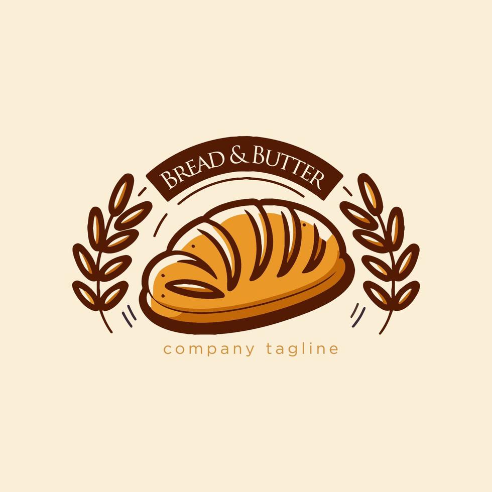 un pan logo. panadería y Pastelería tienda logo. vector ilustración.