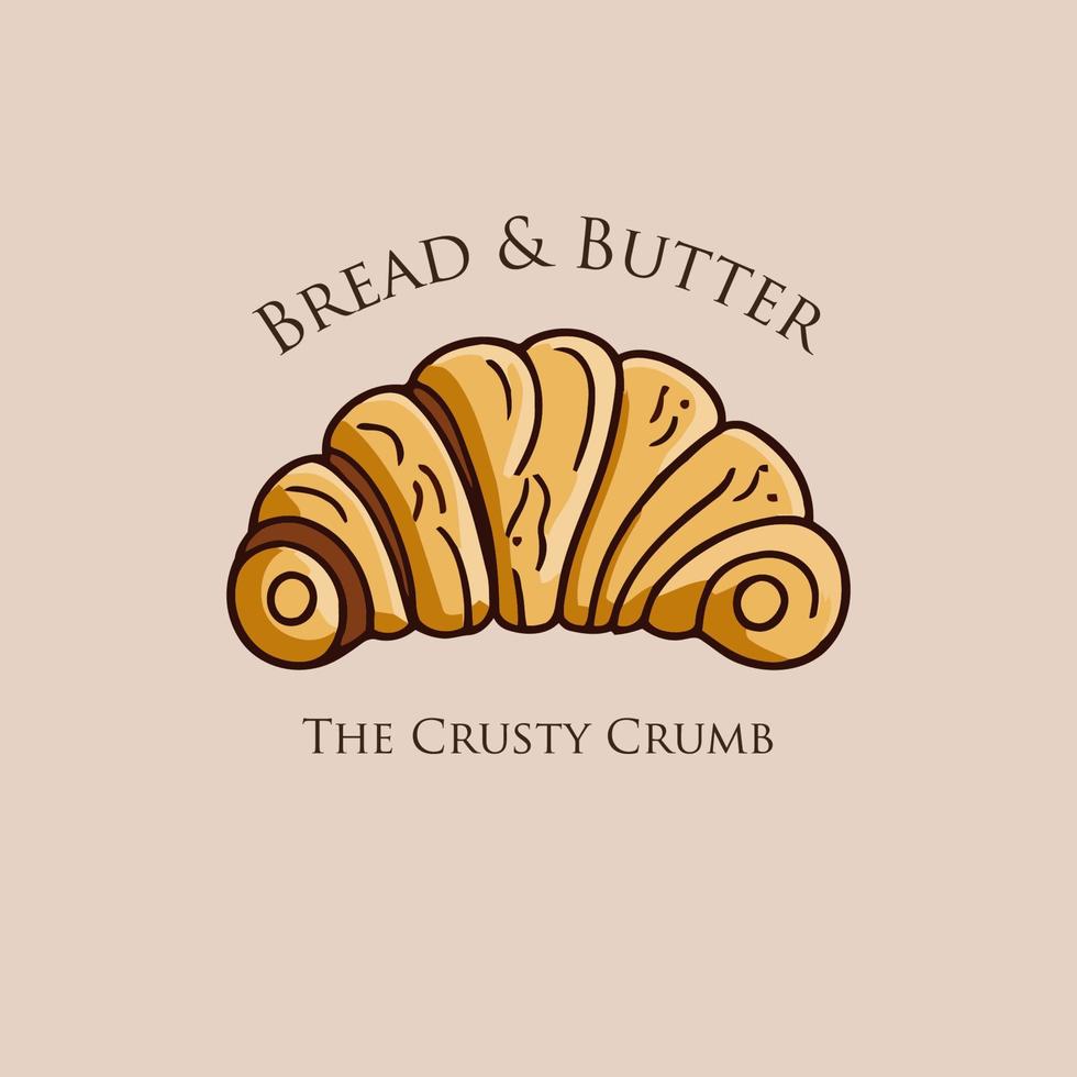 Bakery shop logo. Vector illustration of a croissant.