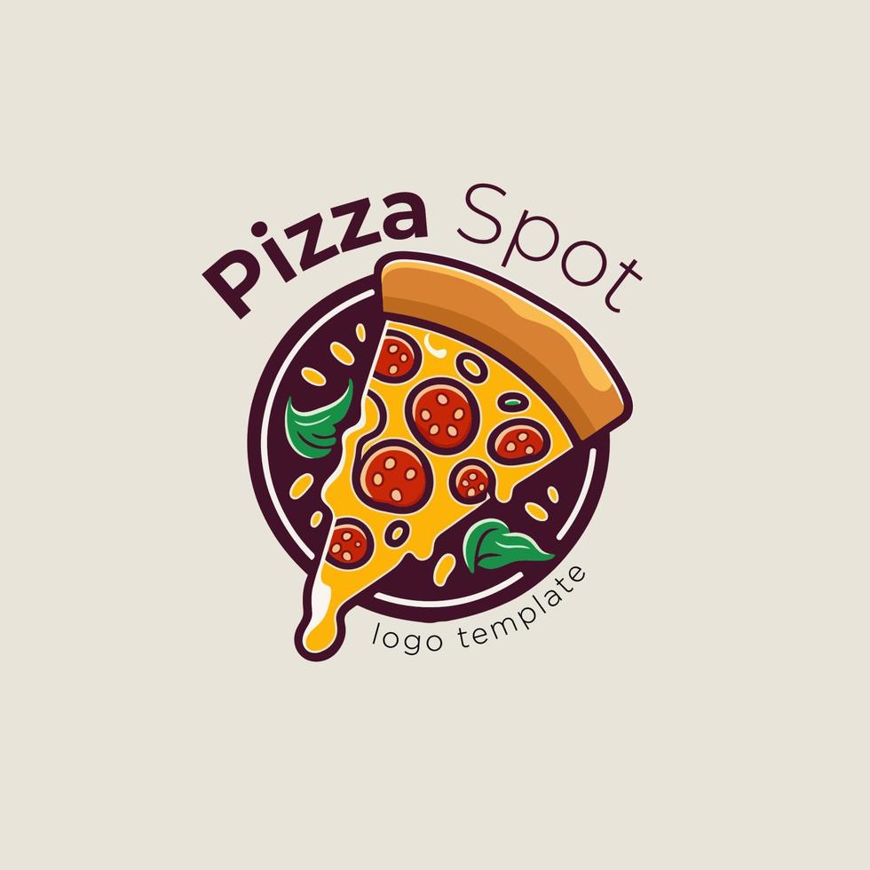 Pizza logo template. Vector illustration of pizza icon. Food sign.