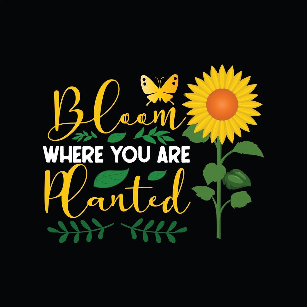 Sunflower T-shirt Design vector