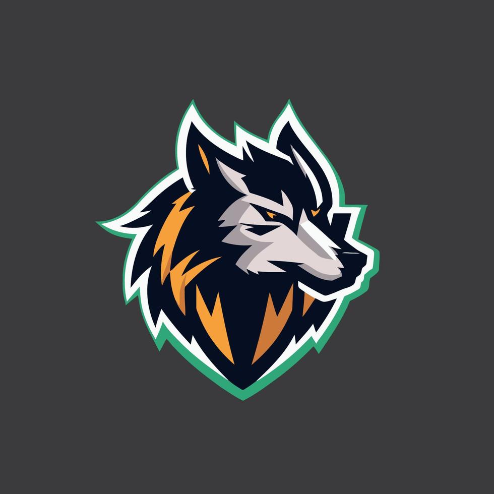 lobo cabeza mascota logo diseño vector para deporte equipo o deporte equipo