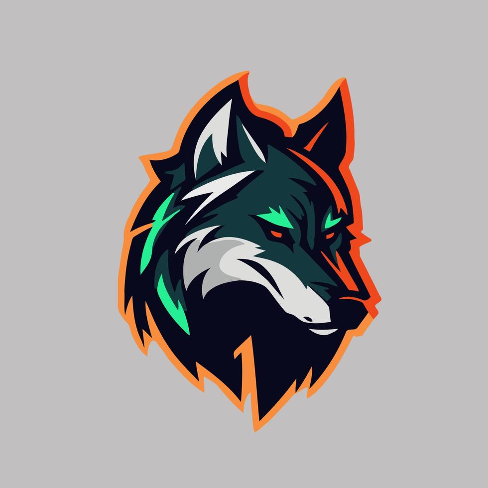 lobo cabeza mascota logo diseño vector para deporte equipo o deporte logo