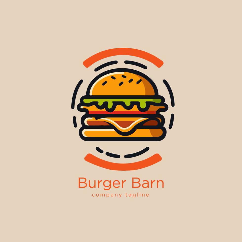 Burger logo design template. Fast food icon. Vector illustration.