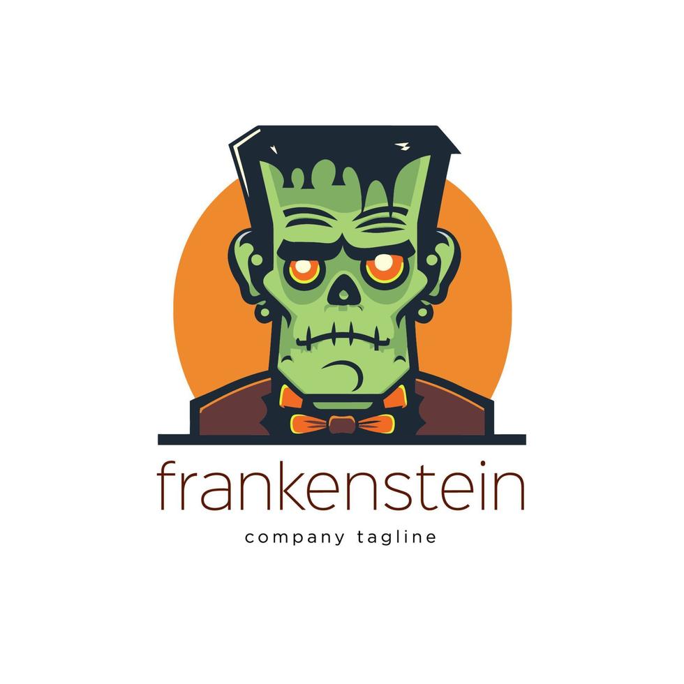 frankenstein Zombie logo template. Vector illustration on white background. Design element.
