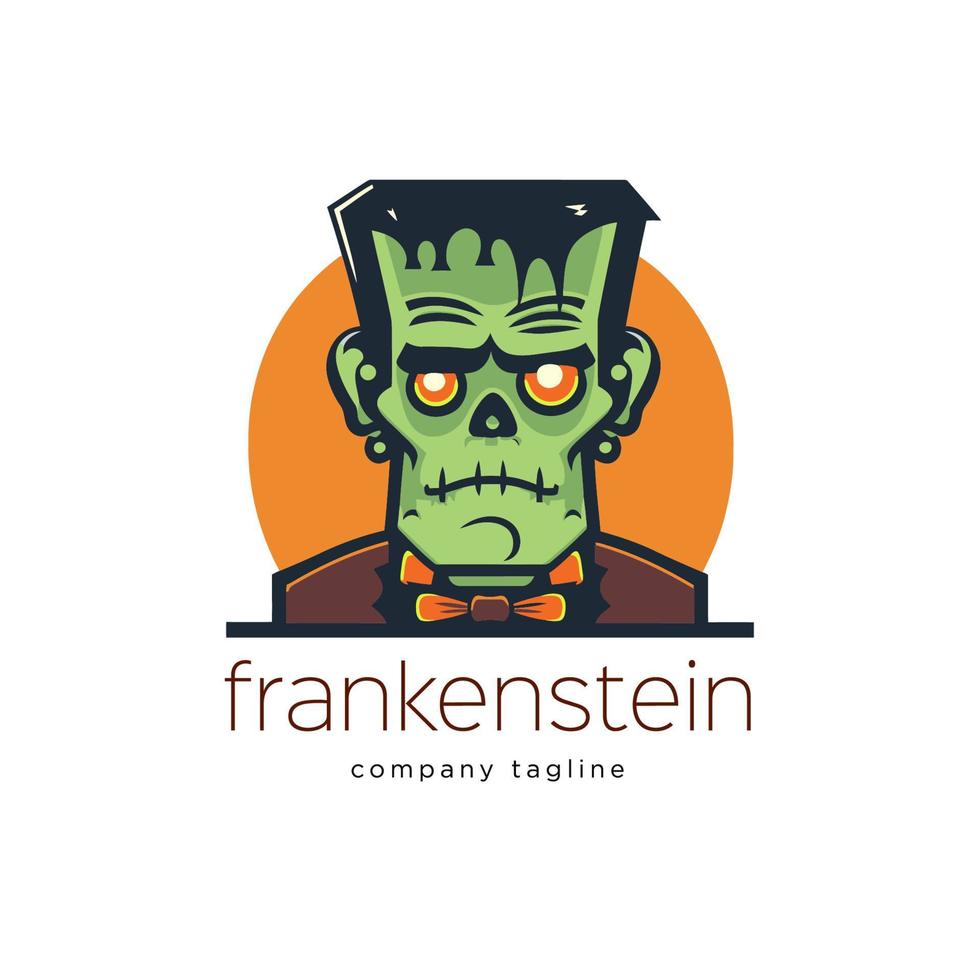 frankenstein zombi logo modelo. vector ilustración en blanco antecedentes. diseño elemento.