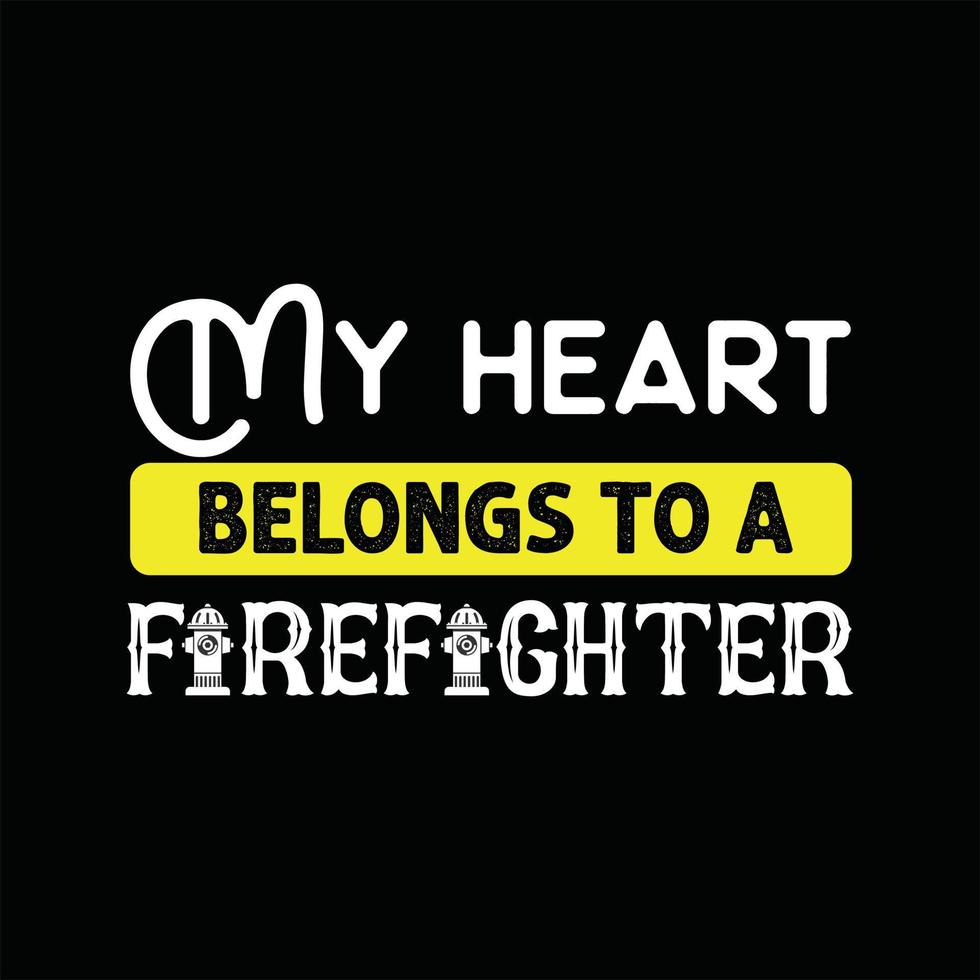 Firefighter T-shirt Design vector