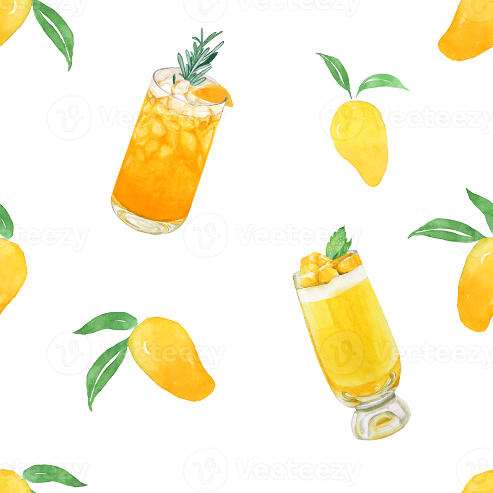 mango smoothie, mango dryck meny vattenfärg png