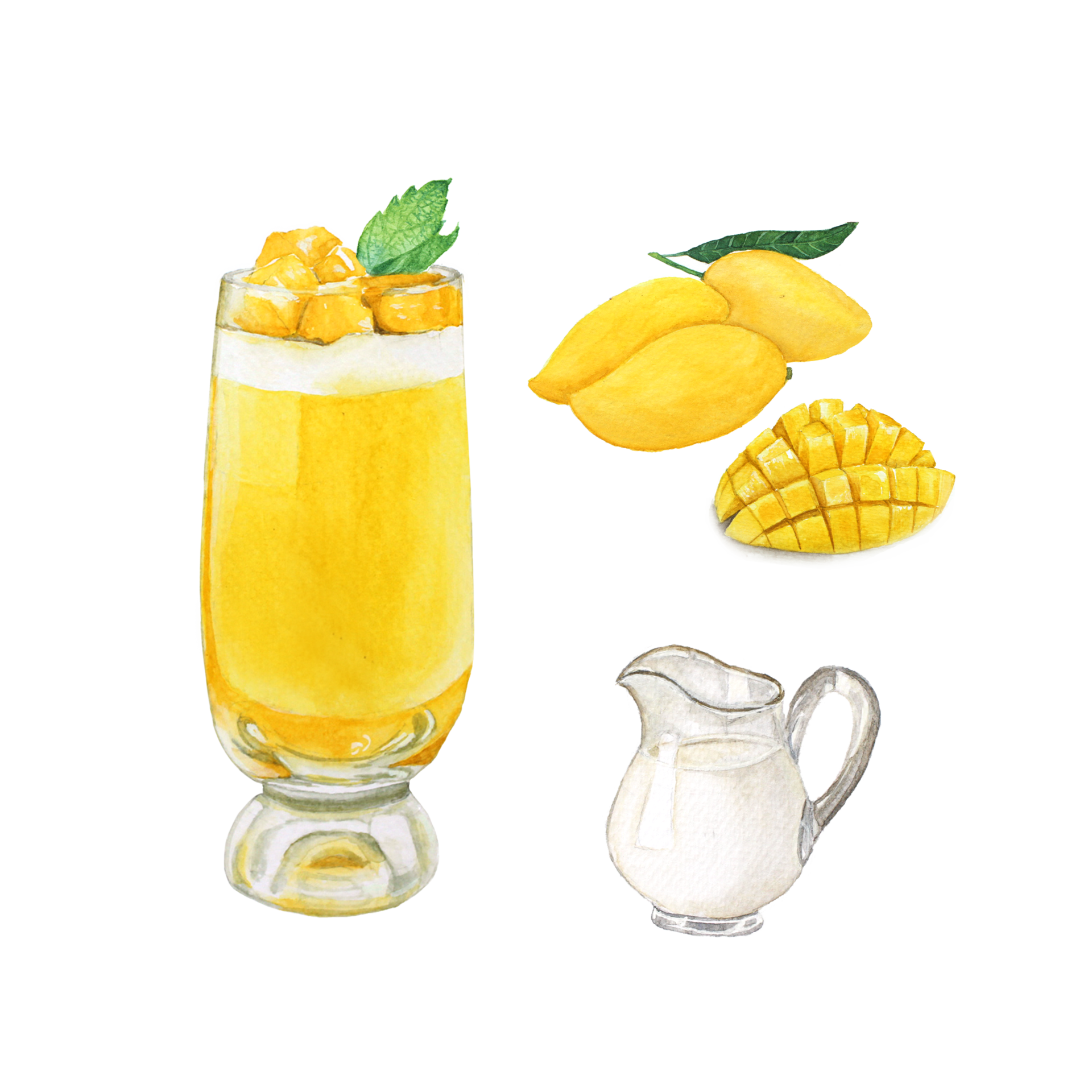 Mango Smoothie, Mango drink menu watercolor 21121867 PNG