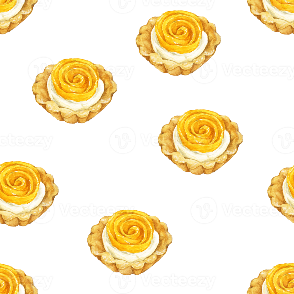 Mango tart watercolor seamless, background, pattern, Mango dessert menu png