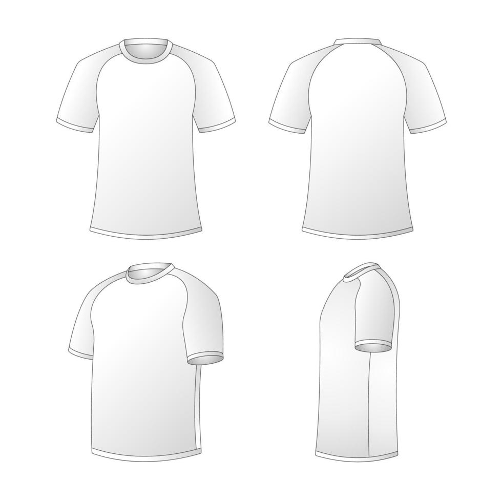 Raglan T-Shirt Outline Template vector